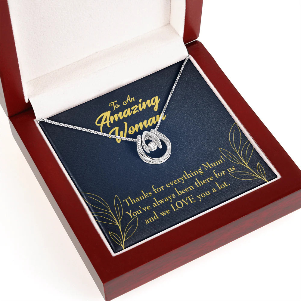 Mum We Love You Lucky Horseshoe Necklace Luxury Box